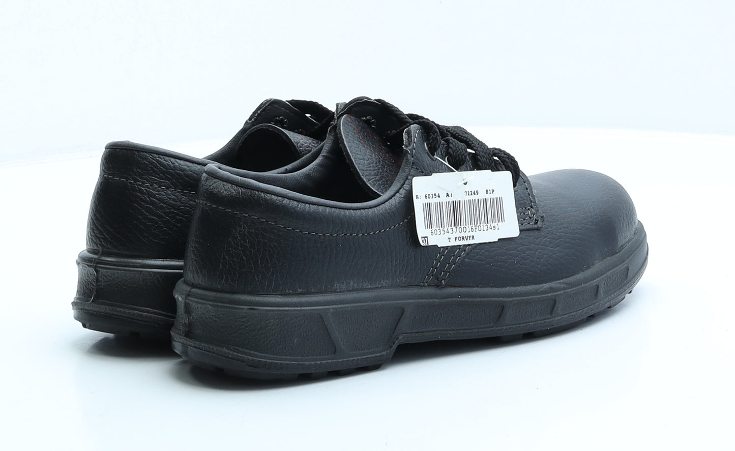 Preworn Womens Black Leather Trainer Casual UK 4 37 - Workwear