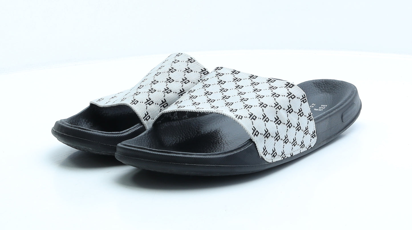 Primark Mens Black Geometric Polyester Slider Slipper UK 9 43 US 10