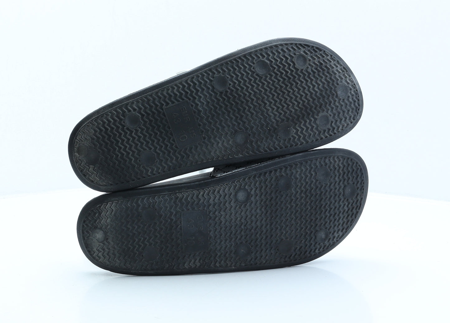 Primark Mens Black Geometric Polyester Slider Slipper UK 9 43 US 10