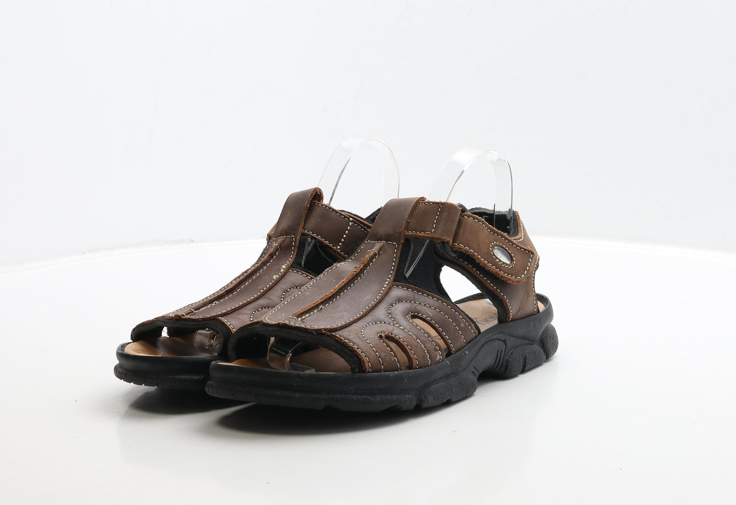 Morxiva Womens Brown Leather Fisherman Sandal UK 7