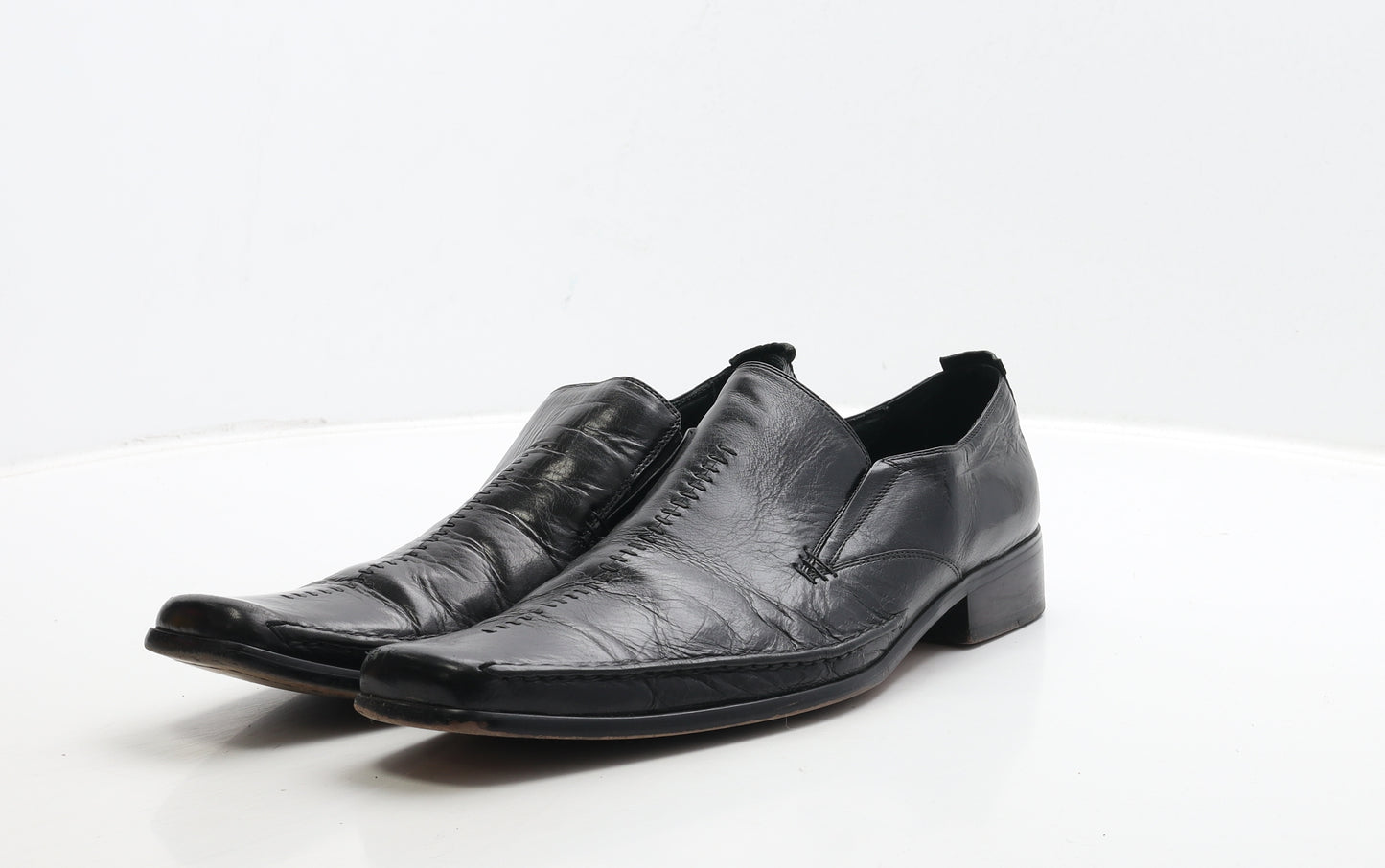Gucinari Mens Black Leather Loafer Casual UK 9 43