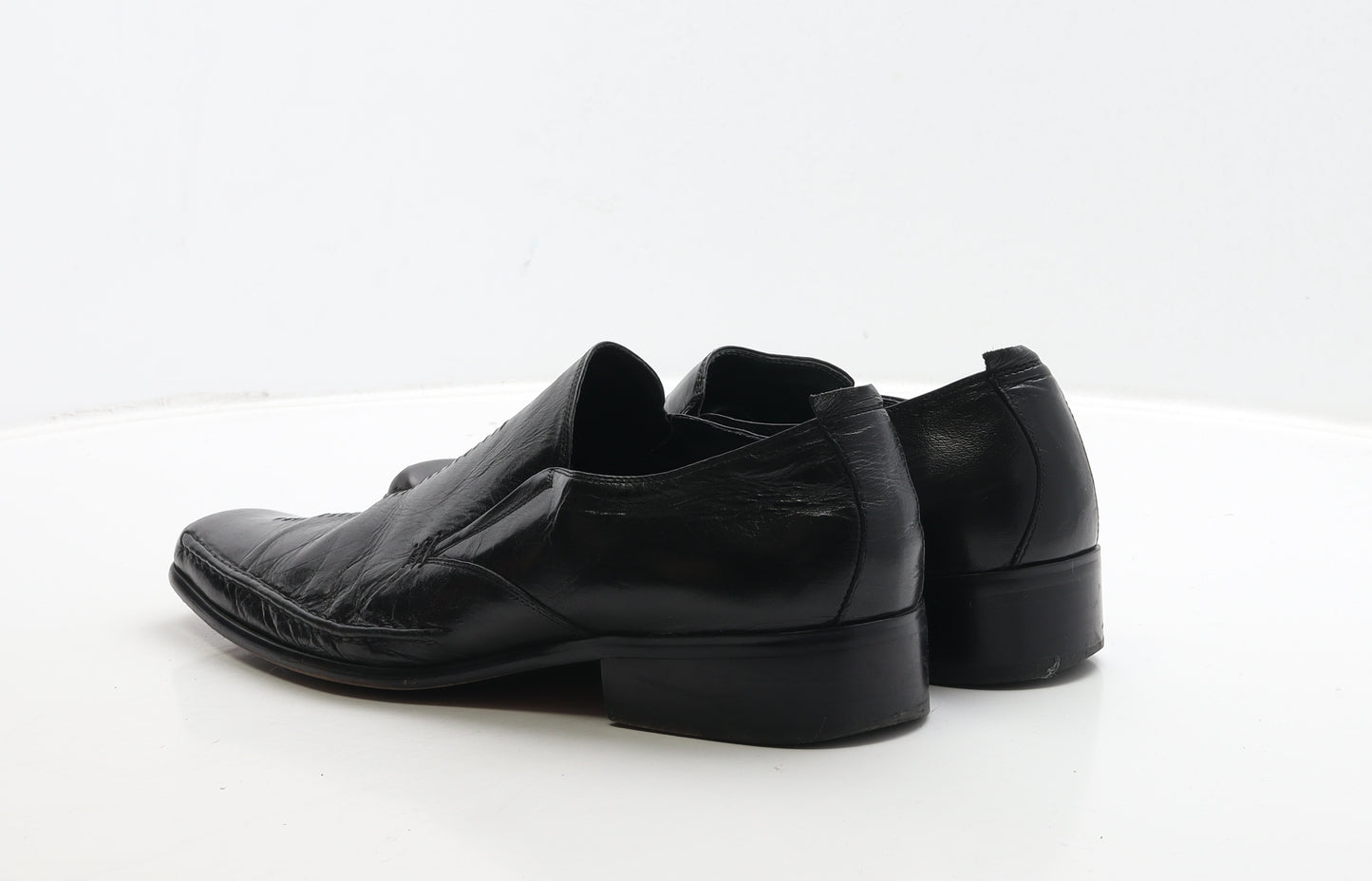 Gucinari Mens Black Leather Loafer Casual UK 9 43
