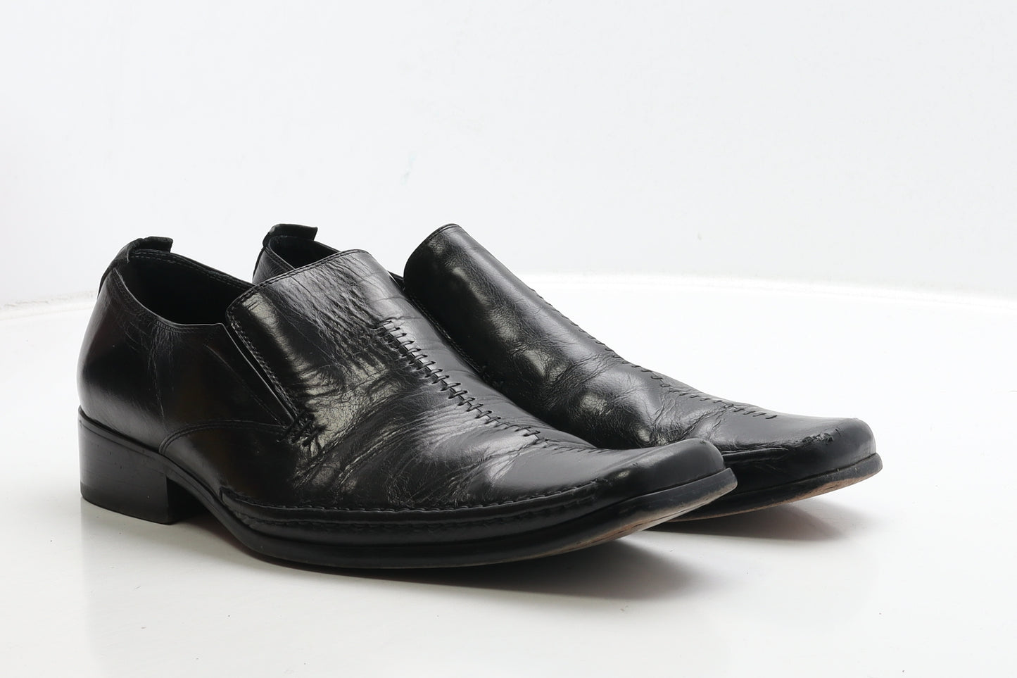 Gucinari Mens Black Leather Loafer Casual UK 9 43