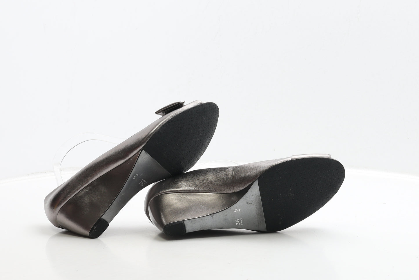Marks and Spencer Womens Silver Leather Court Heel UK 5 38