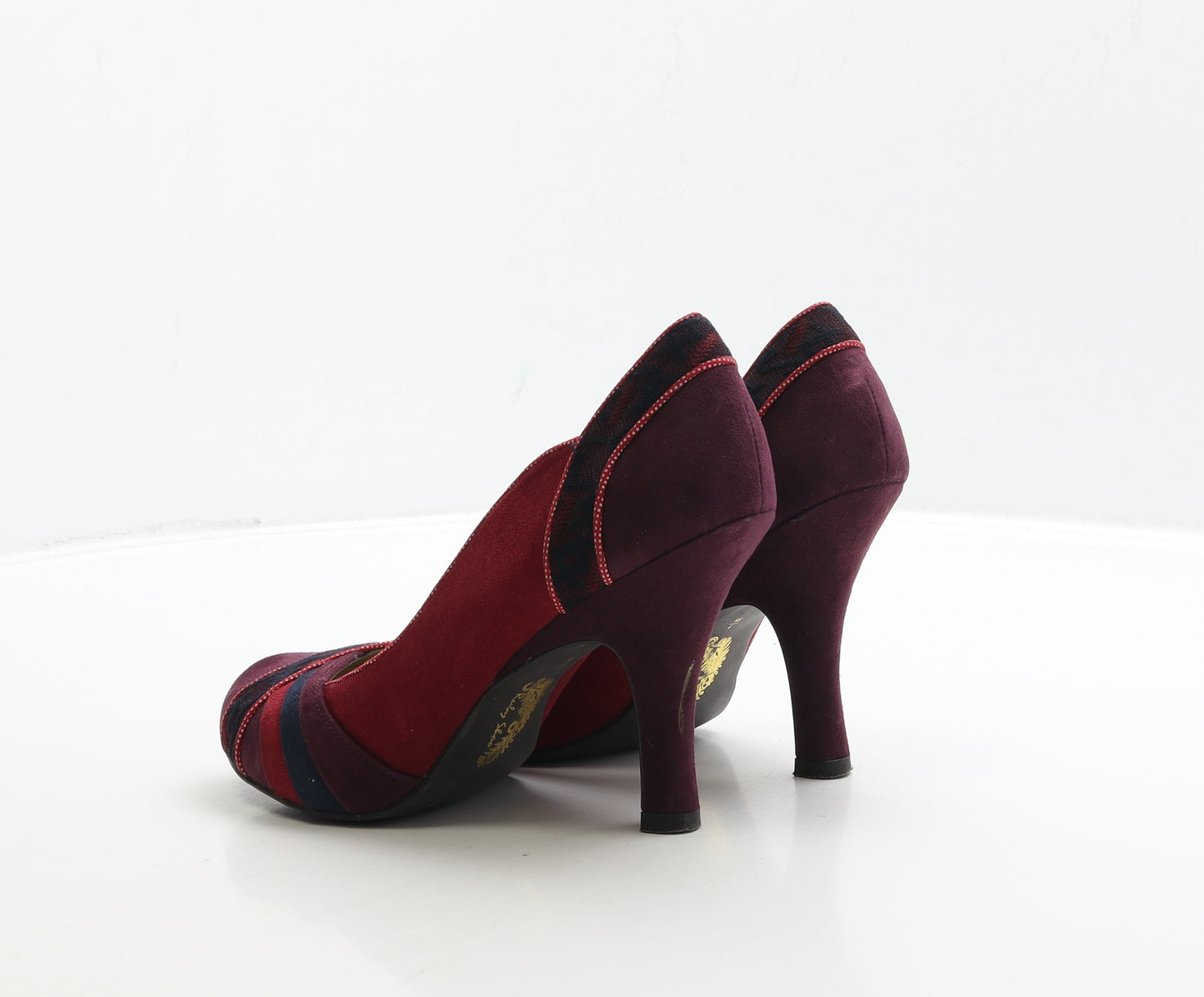 Ruby Shoo Womens Red Geometric Suede Court Heel UK 5 38