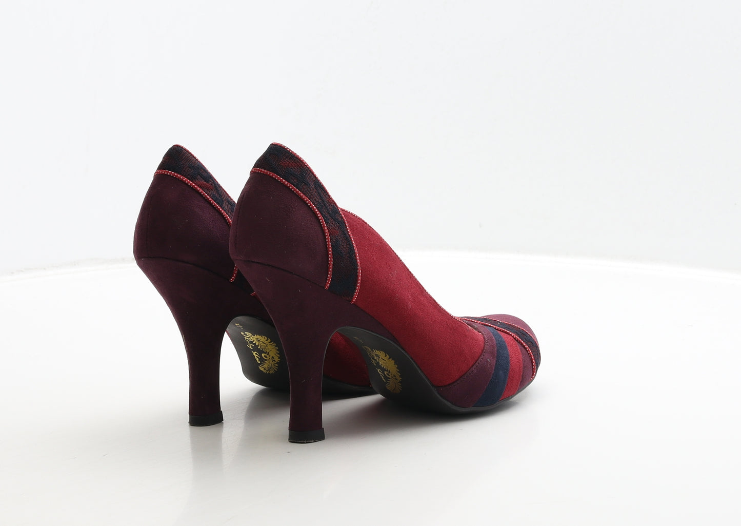 Ruby Shoo Womens Red Geometric Suede Court Heel UK 5 38