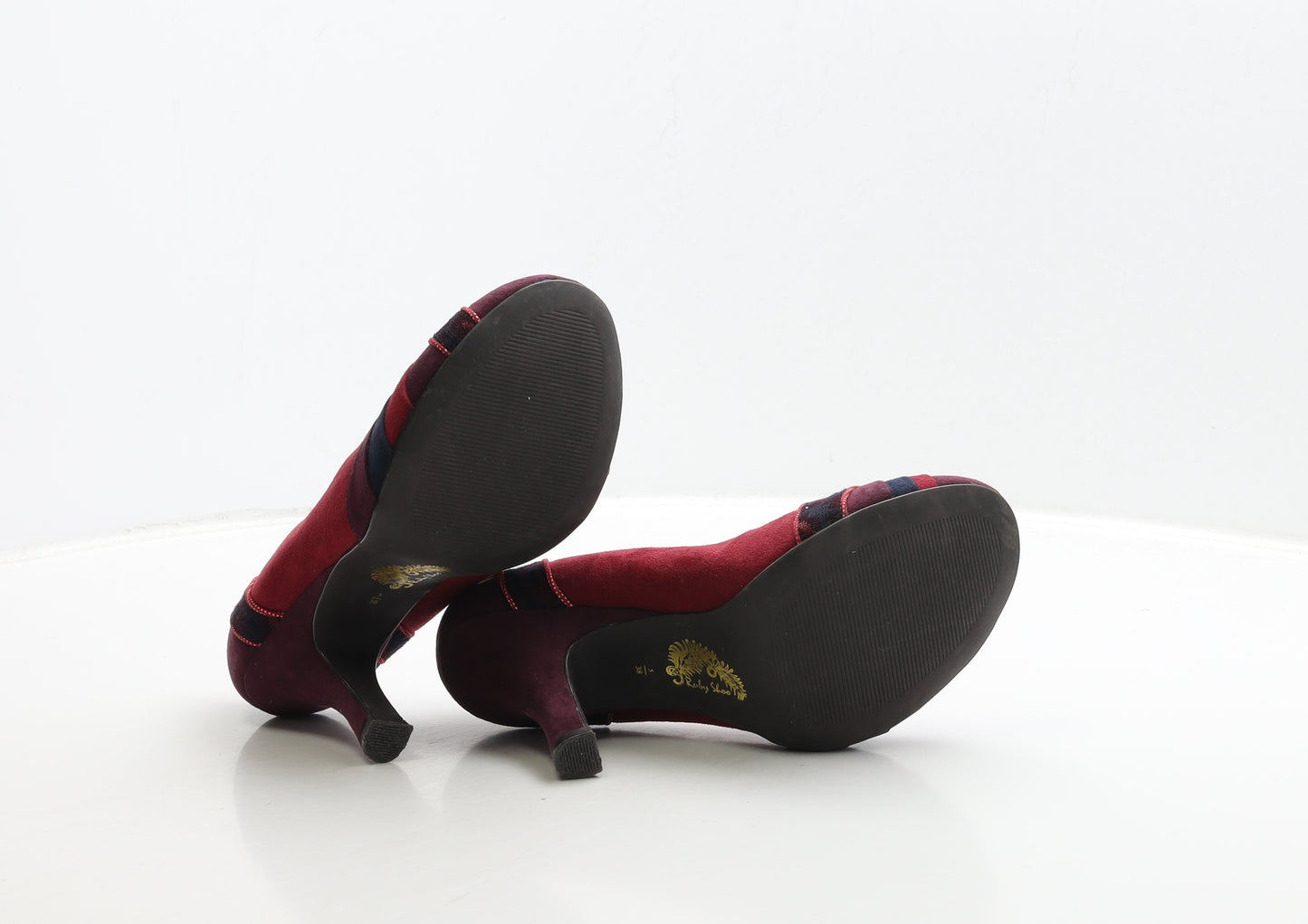 Ruby Shoo Womens Red Geometric Suede Court Heel UK 5 38