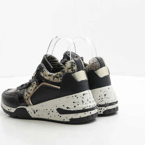 Xti Womens Black Geometric Polyester Trainer UK 5 38