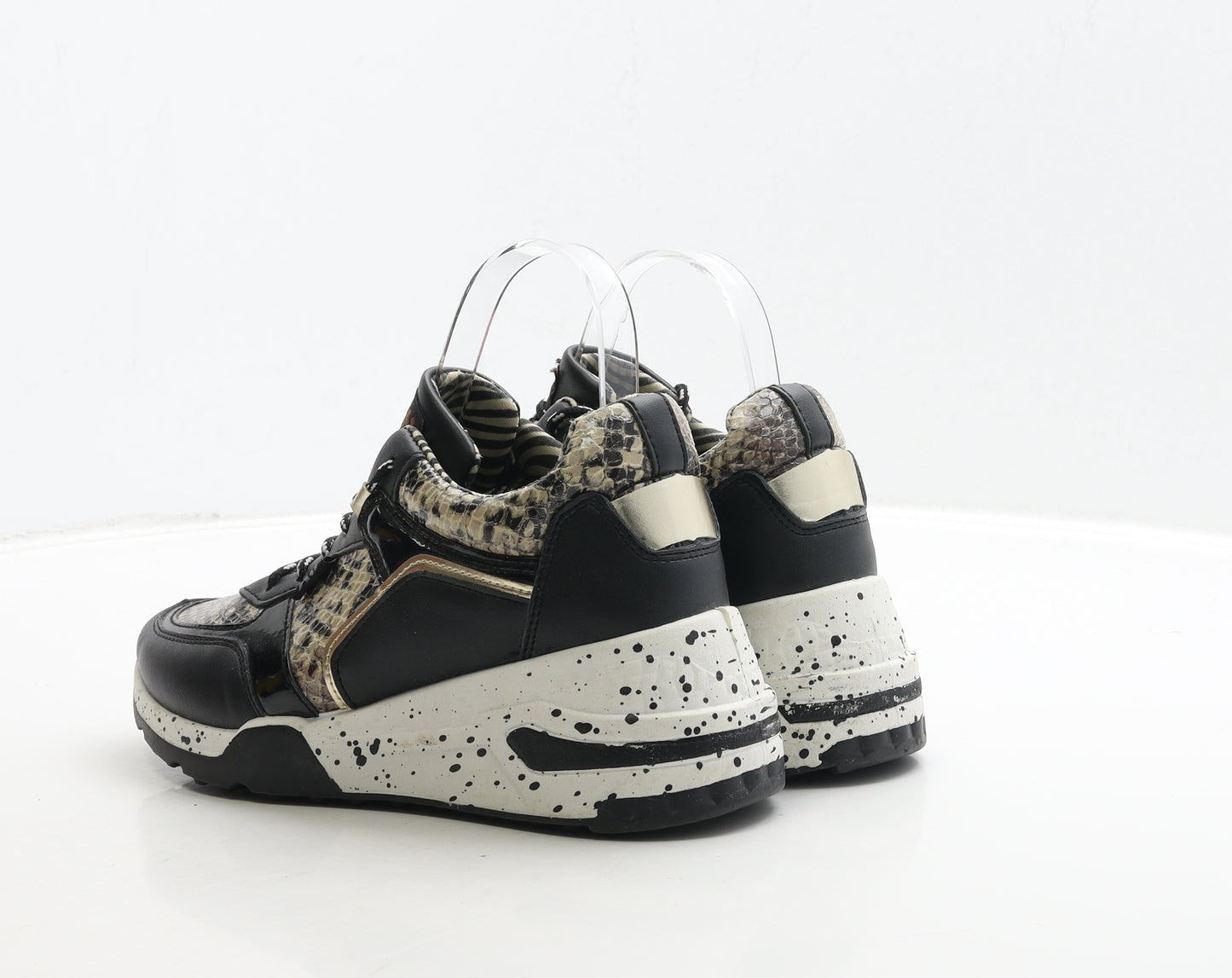 Xti Womens Black Geometric Polyester Trainer UK 5 38