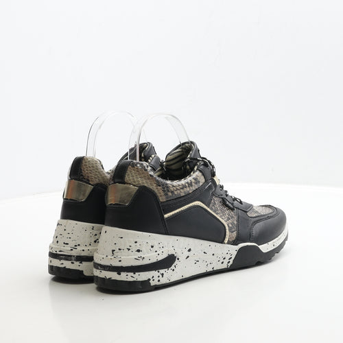 Xti Womens Black Geometric Polyester Trainer UK 5 38