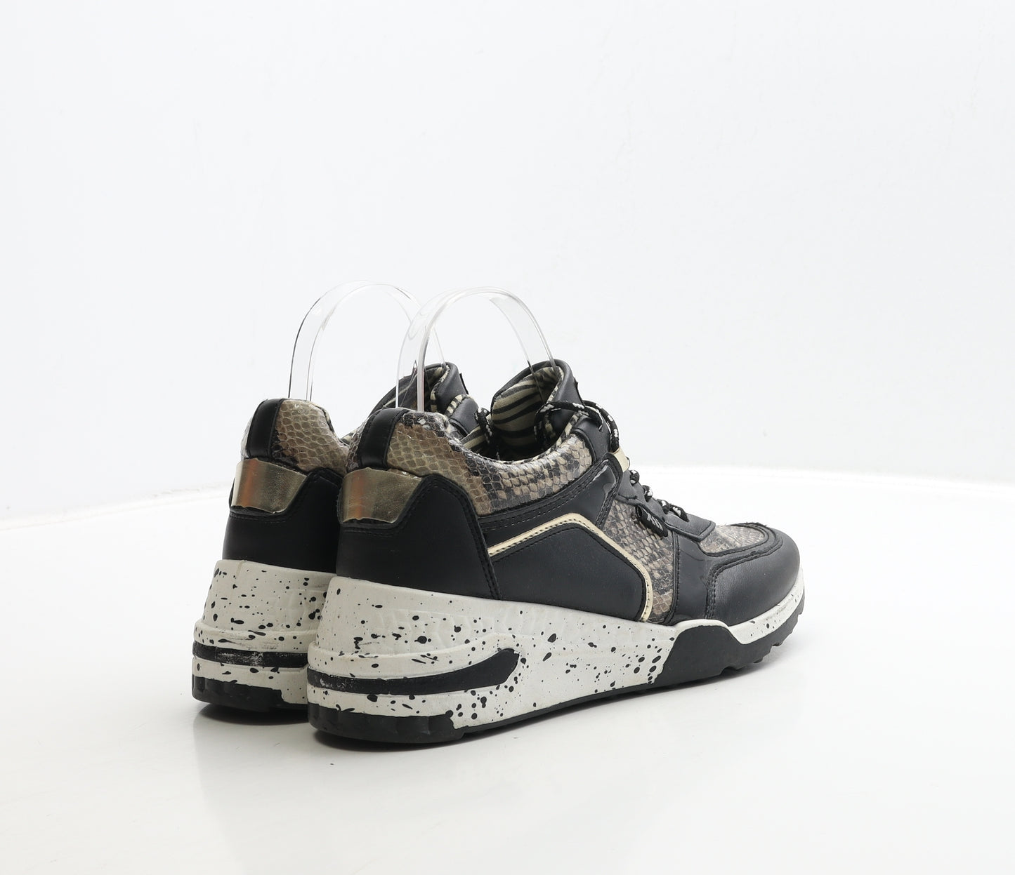 Xti Womens Black Geometric Polyester Trainer UK 5 38