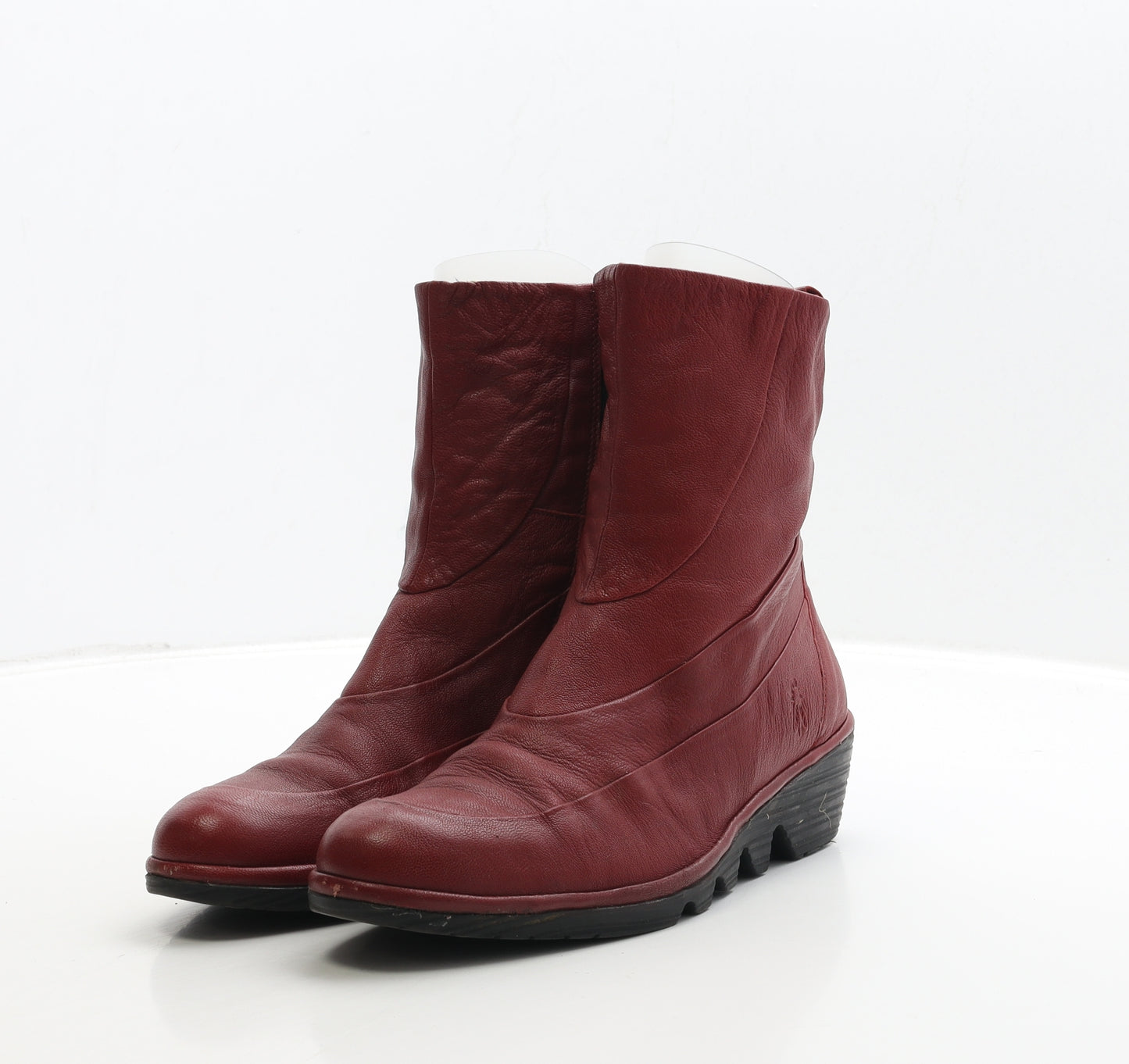 FLY London Womens Red Leather Bootie Boot UK 6 39