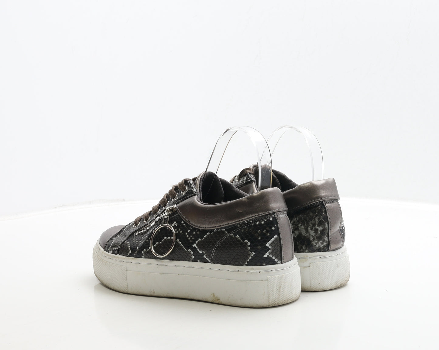 Krush Womens Brown Geometric Polyester Trainer UK 7