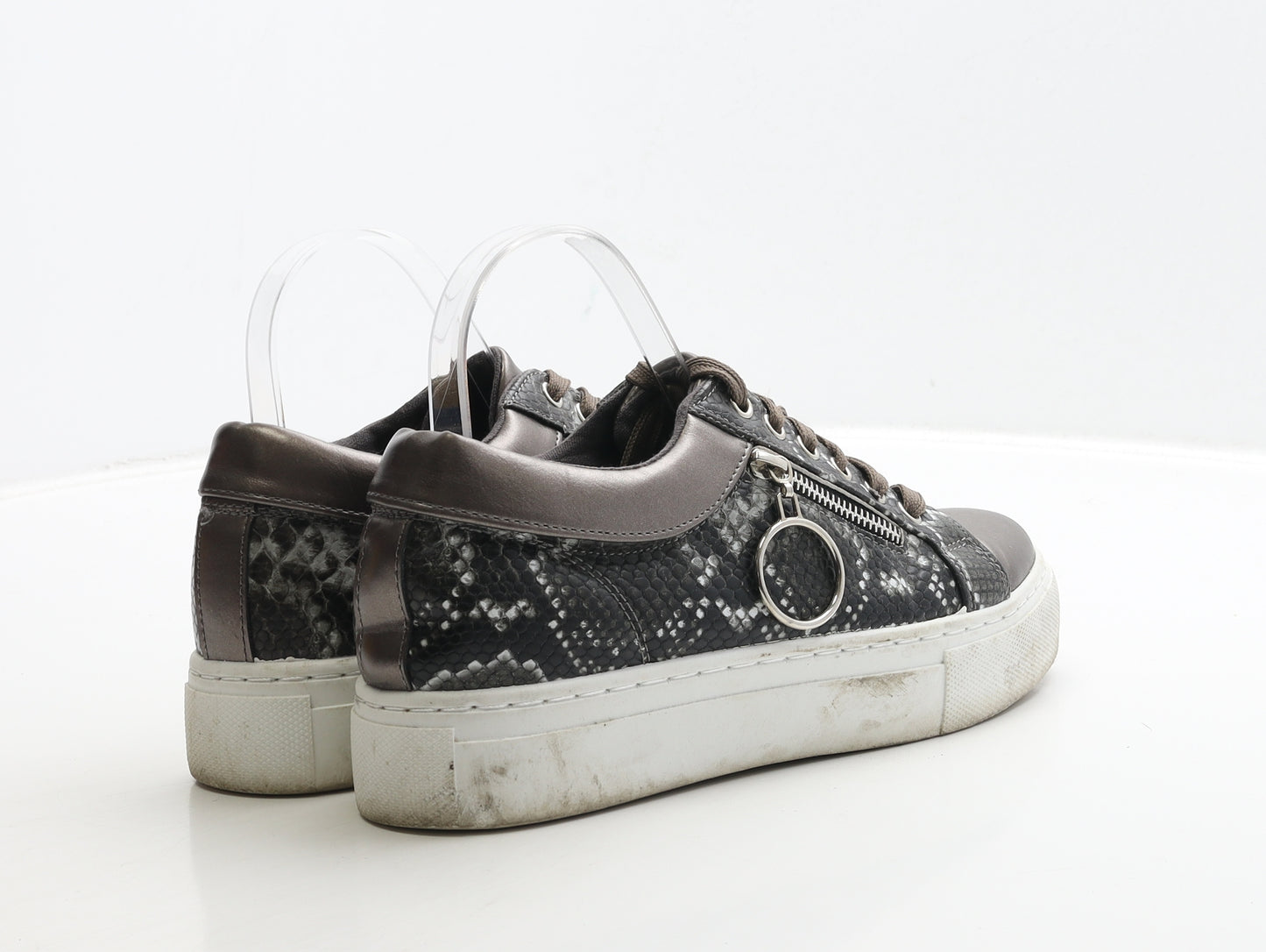 Krush Womens Brown Geometric Polyester Trainer UK 7