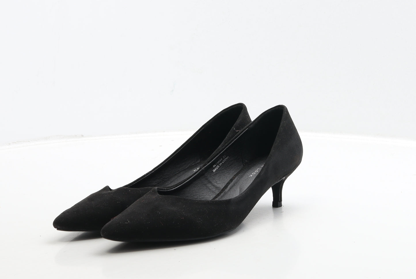 New Look Womens Black Suede Court Heel UK 4 37