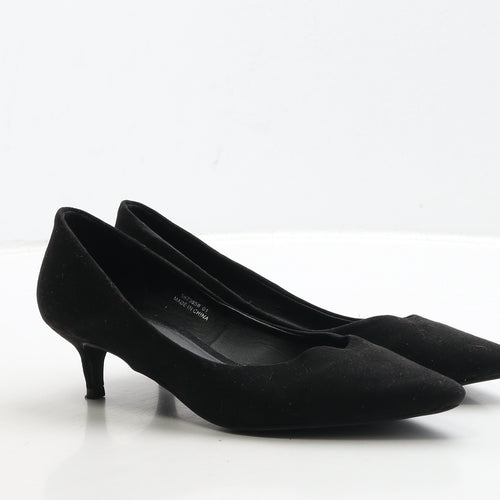 New Look Womens Black Suede Court Heel UK 4 37