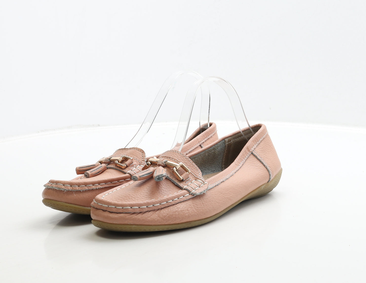 Jo&Joe Womens Pink Leather Loafer Flat UK 5