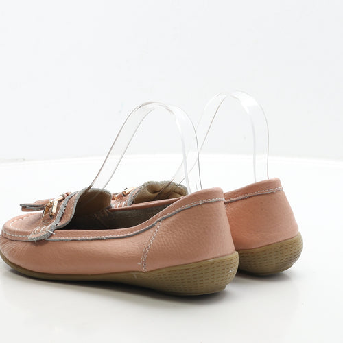 Jo&Joe Womens Pink Leather Loafer Flat UK 5