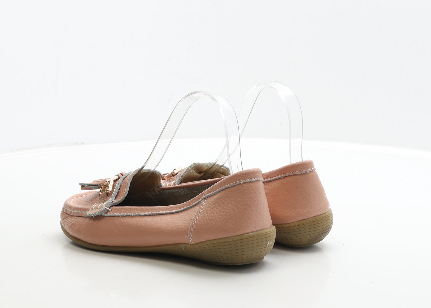 Jo&Joe Womens Pink Leather Loafer Flat UK 5
