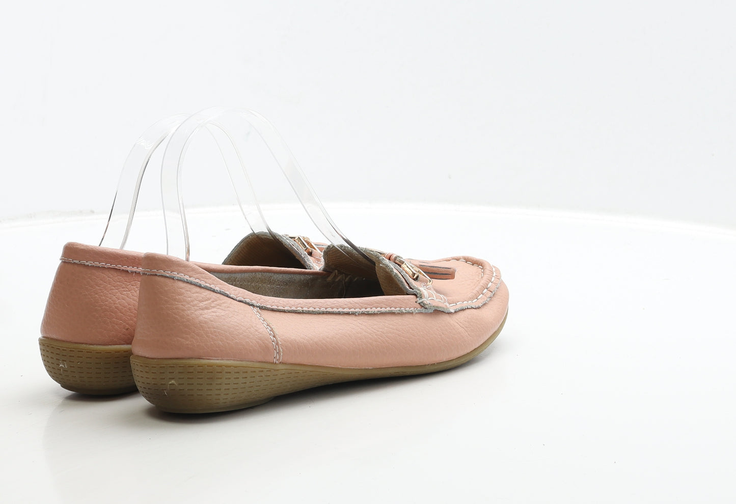 Jo&Joe Womens Pink Leather Loafer Flat UK 5