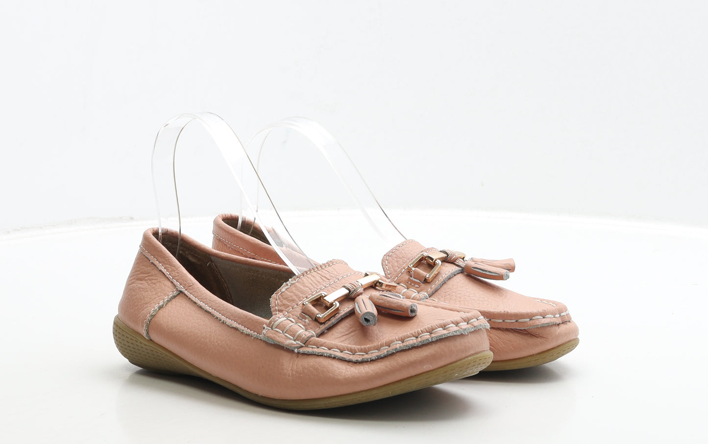 Jo&Joe Womens Pink Leather Loafer Flat UK 5