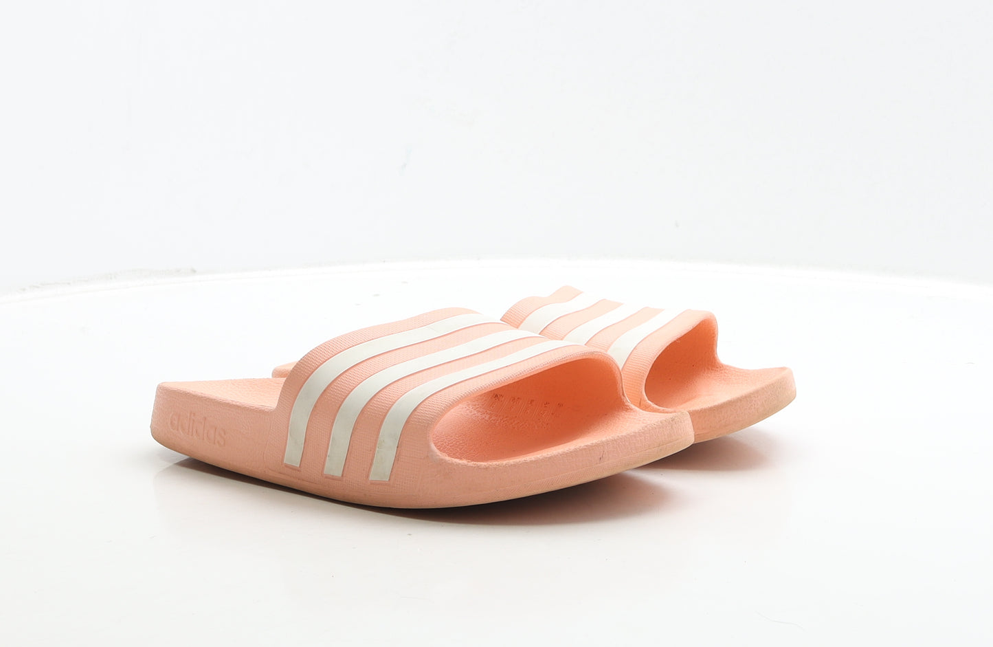 adidas Womens Pink Striped Rubber Slider Sandal UK 8 42