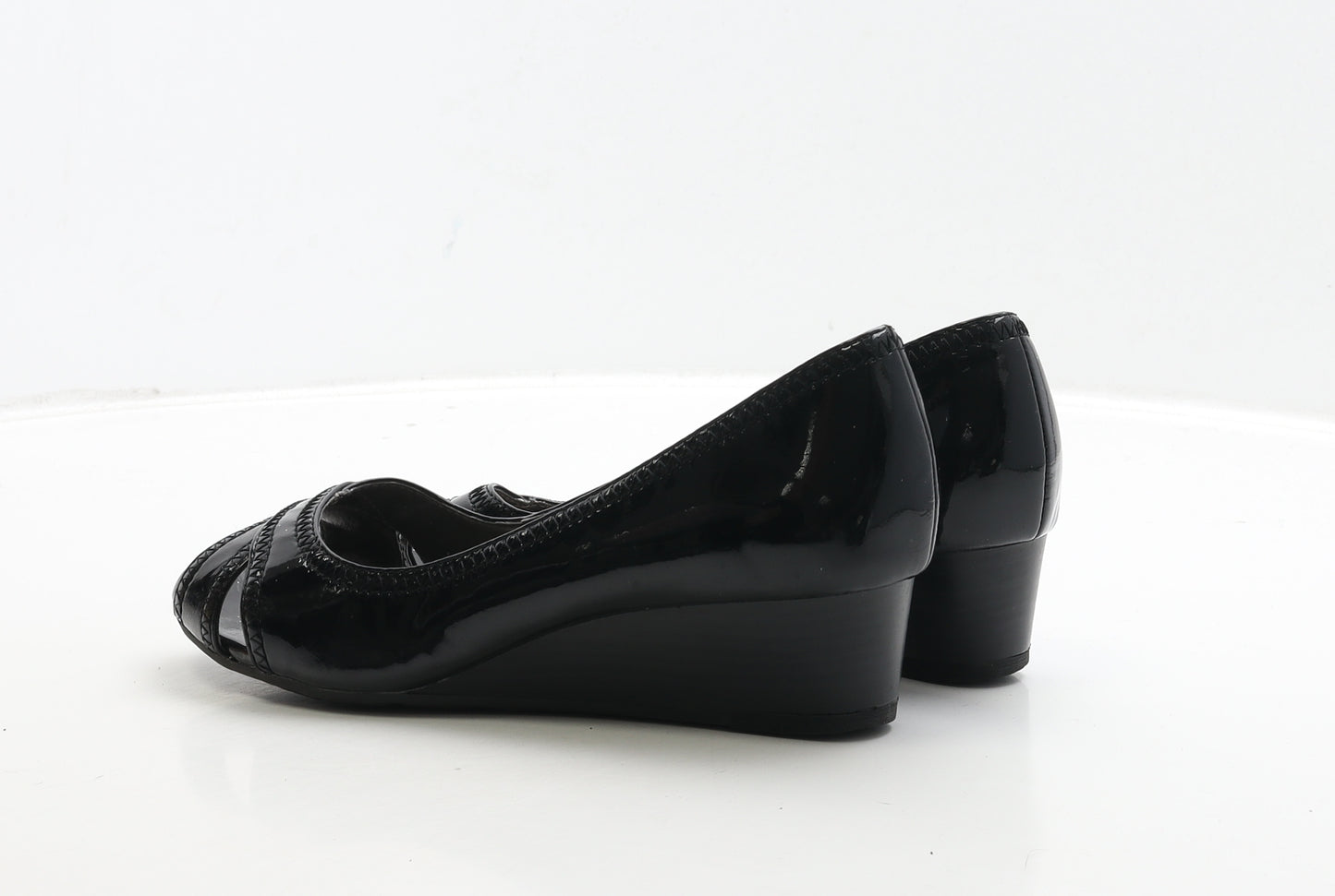 FootGlove Womens Black Leather Slip On Casual UK 7