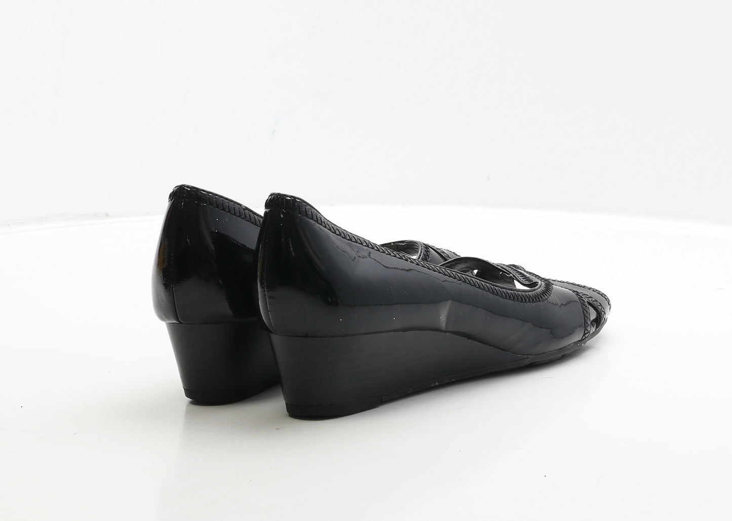 FootGlove Womens Black Leather Slip On Casual UK 7