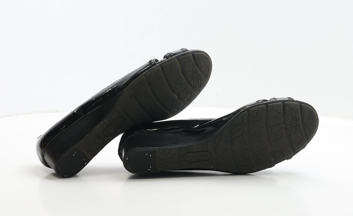 FootGlove Womens Black Leather Slip On Casual UK 7