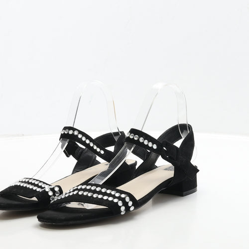 Debenhams Womens Black Suede Strappy Heel UK 6 39
