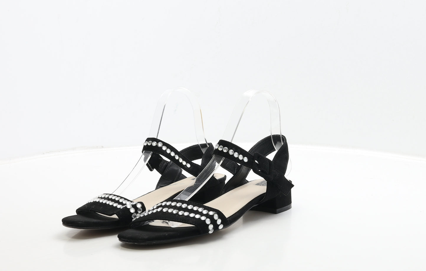 Debenhams Womens Black Suede Strappy Heel UK 6 39