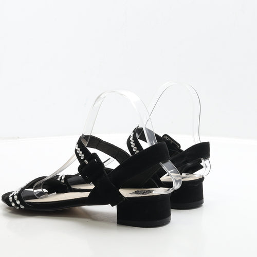 Debenhams Womens Black Suede Strappy Heel UK 6 39