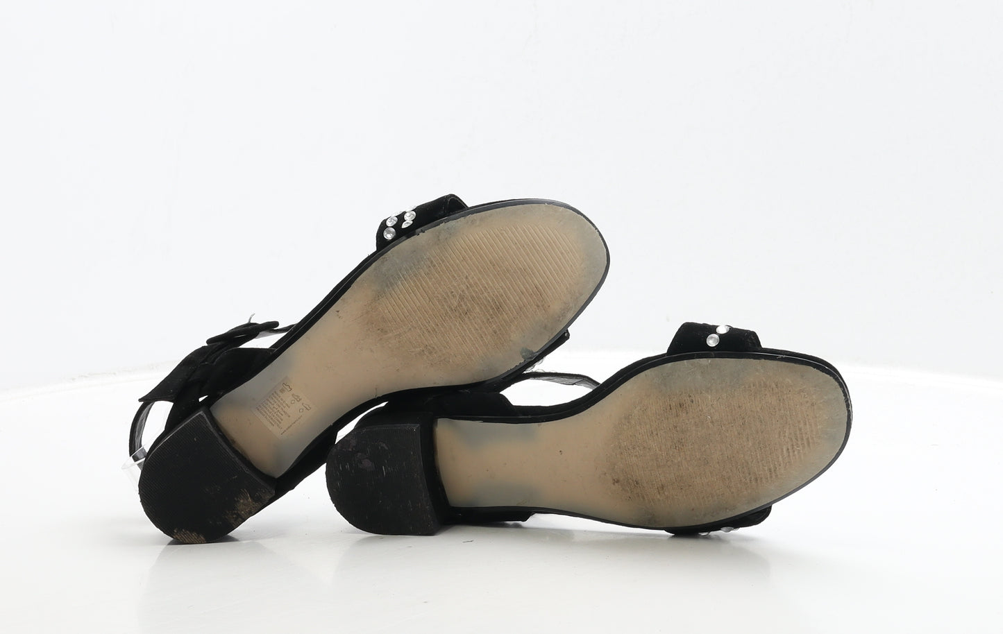 Debenhams Womens Black Suede Strappy Heel UK 6 39