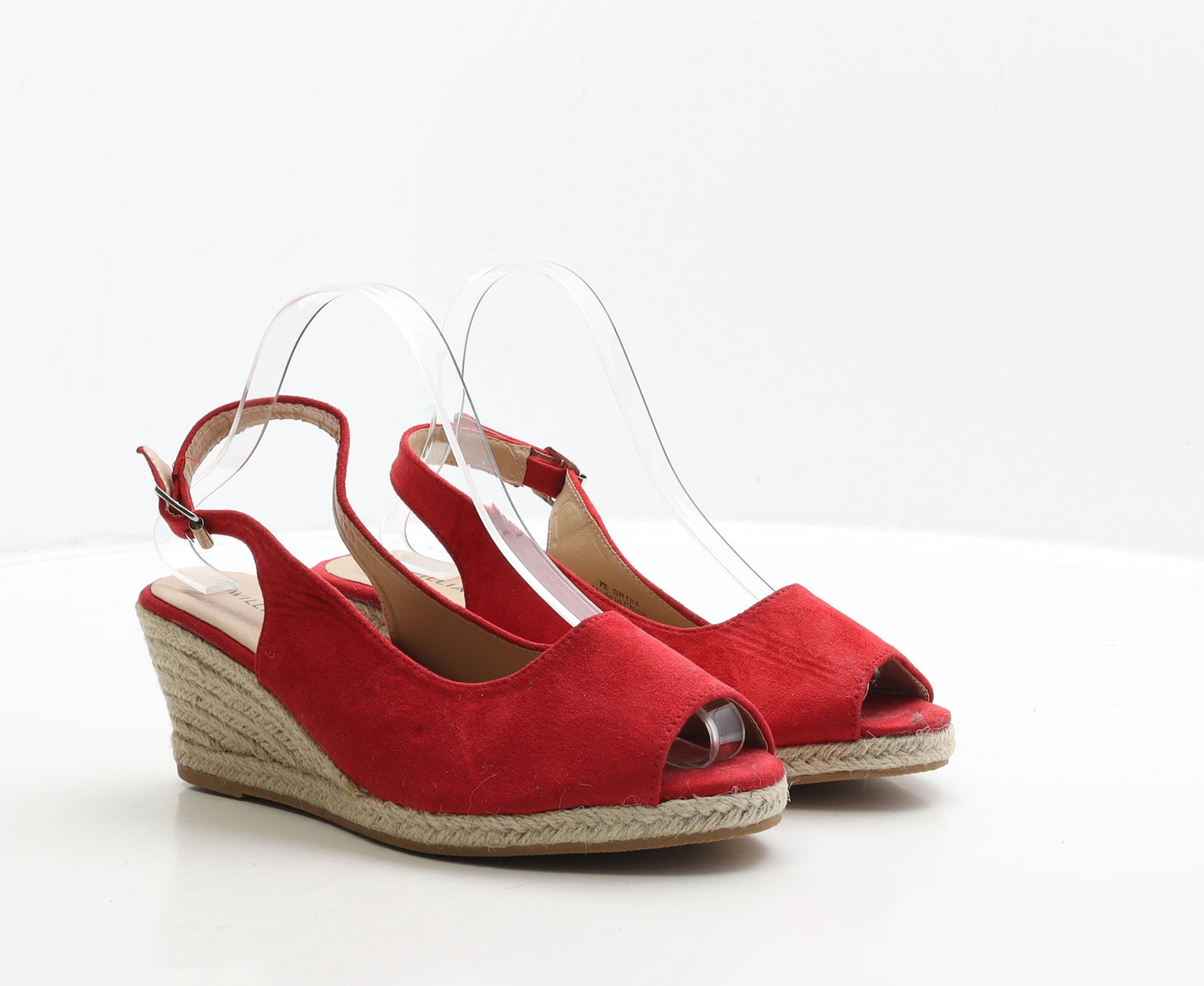 JD Williams Womens Red Suede Espadrille Heel UK 7 40