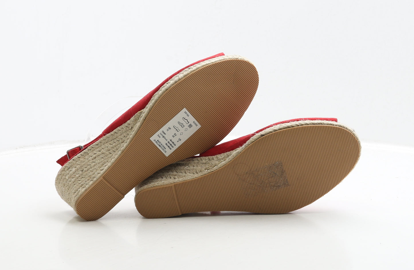 JD Williams Womens Red Suede Espadrille Heel UK 7 40