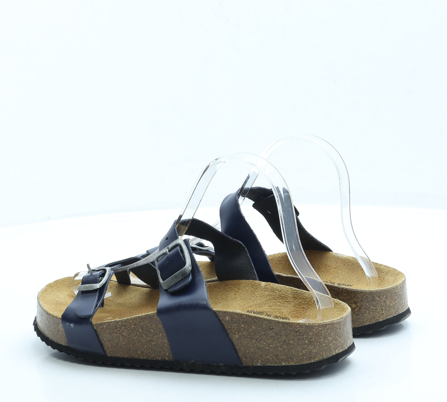 Plakton Womens Blue Leather Slip On Sandal UK 7 40