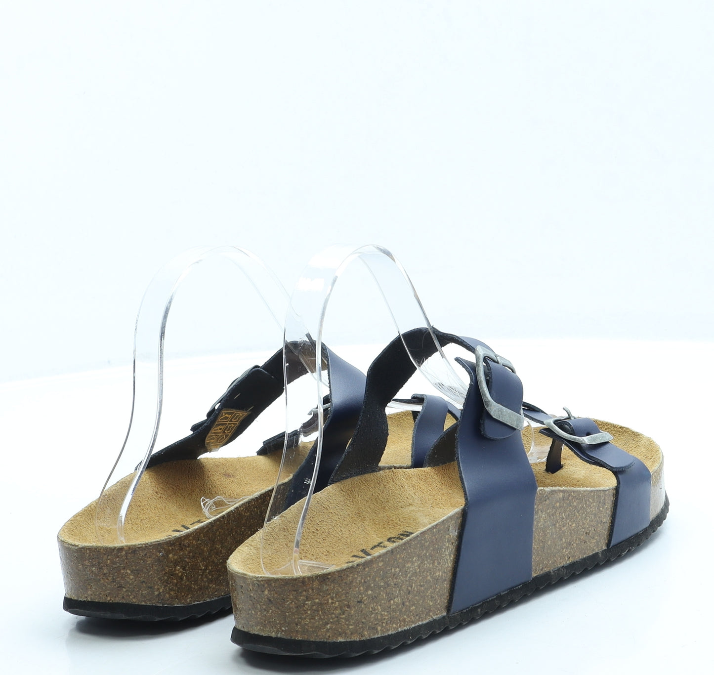 Plakton Womens Blue Leather Slip On Sandal UK 7 40