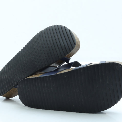 Plakton Womens Blue Leather Slip On Sandal UK 7 40