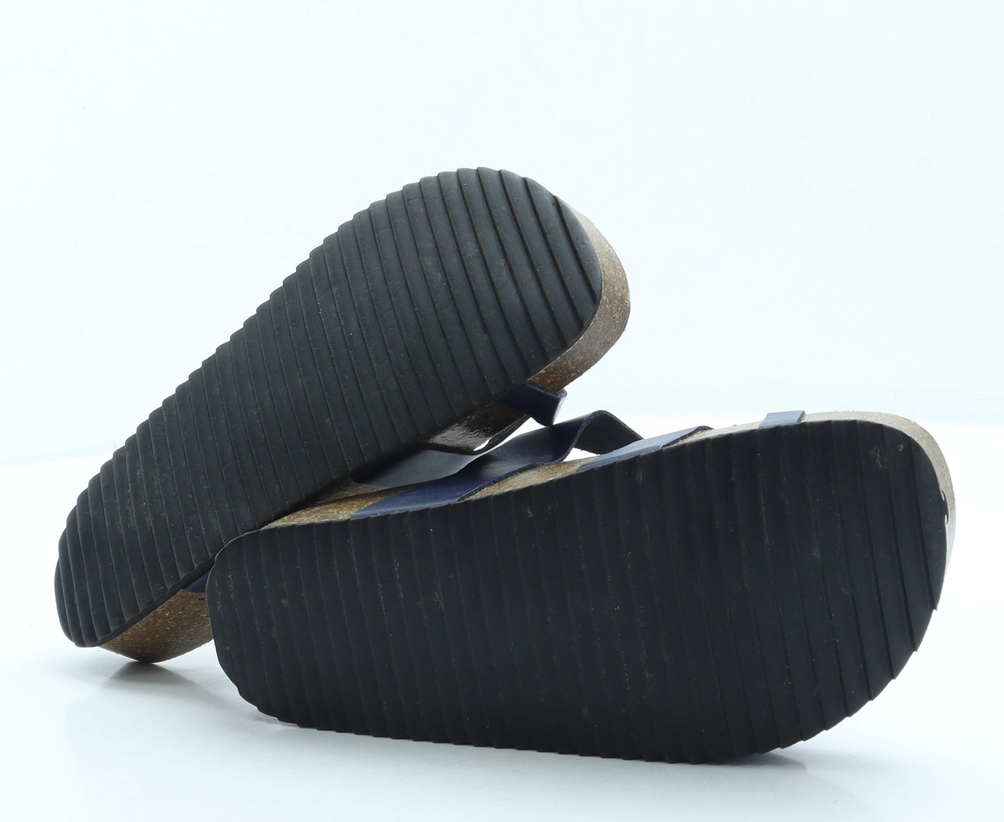 Plakton Womens Blue Leather Slip On Sandal UK 7 40
