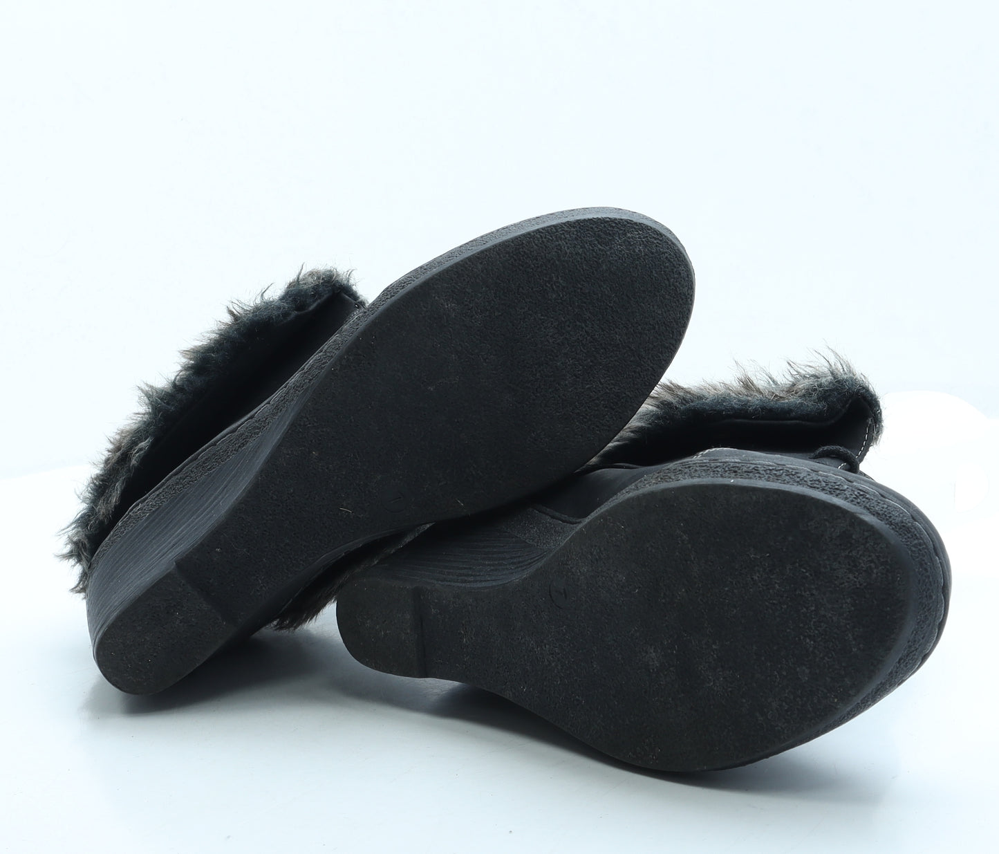 Preworn Womens Black Leather Bootie Boot UK 7