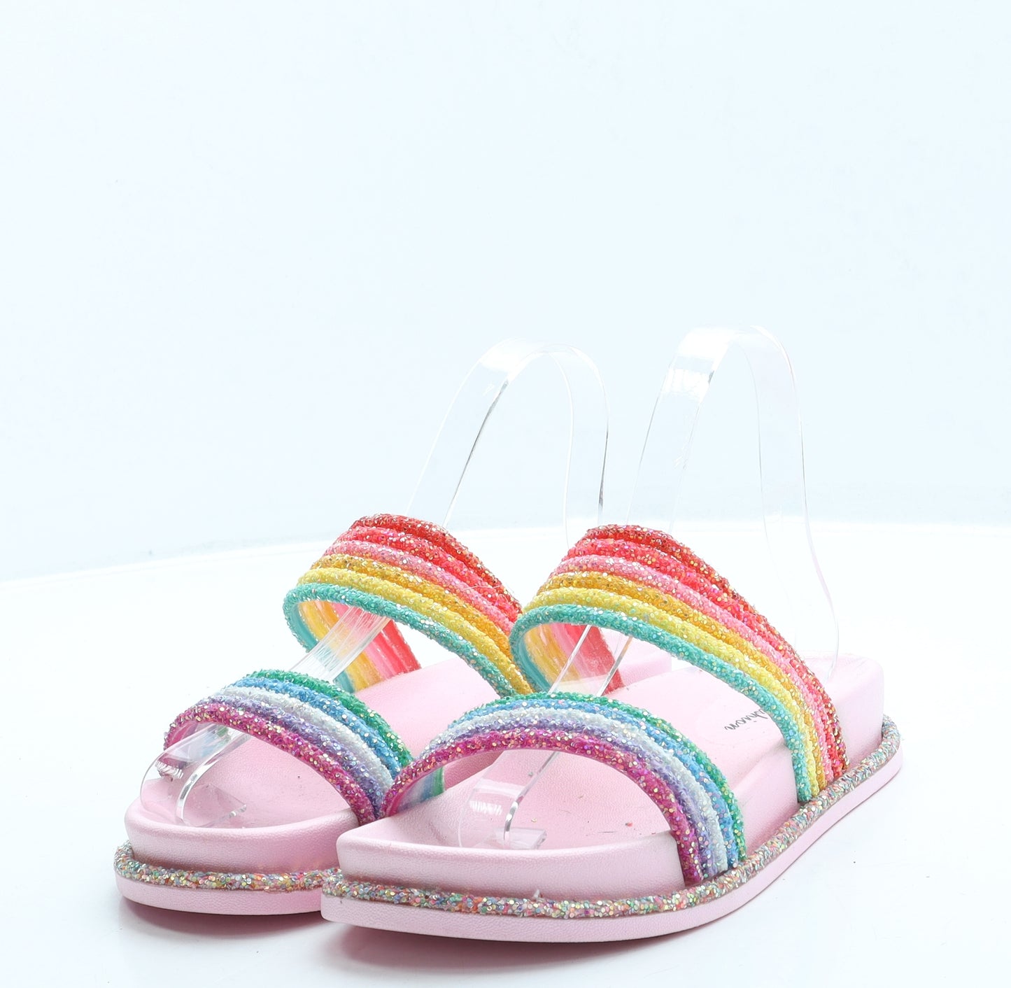 Fashion Womens Multicoloured Rubber Slider Sandal UK 5 38 - Rainbow