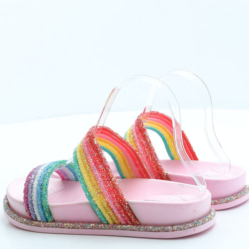 Fashion Womens Multicoloured Rubber Slider Sandal UK 5 38 - Rainbow