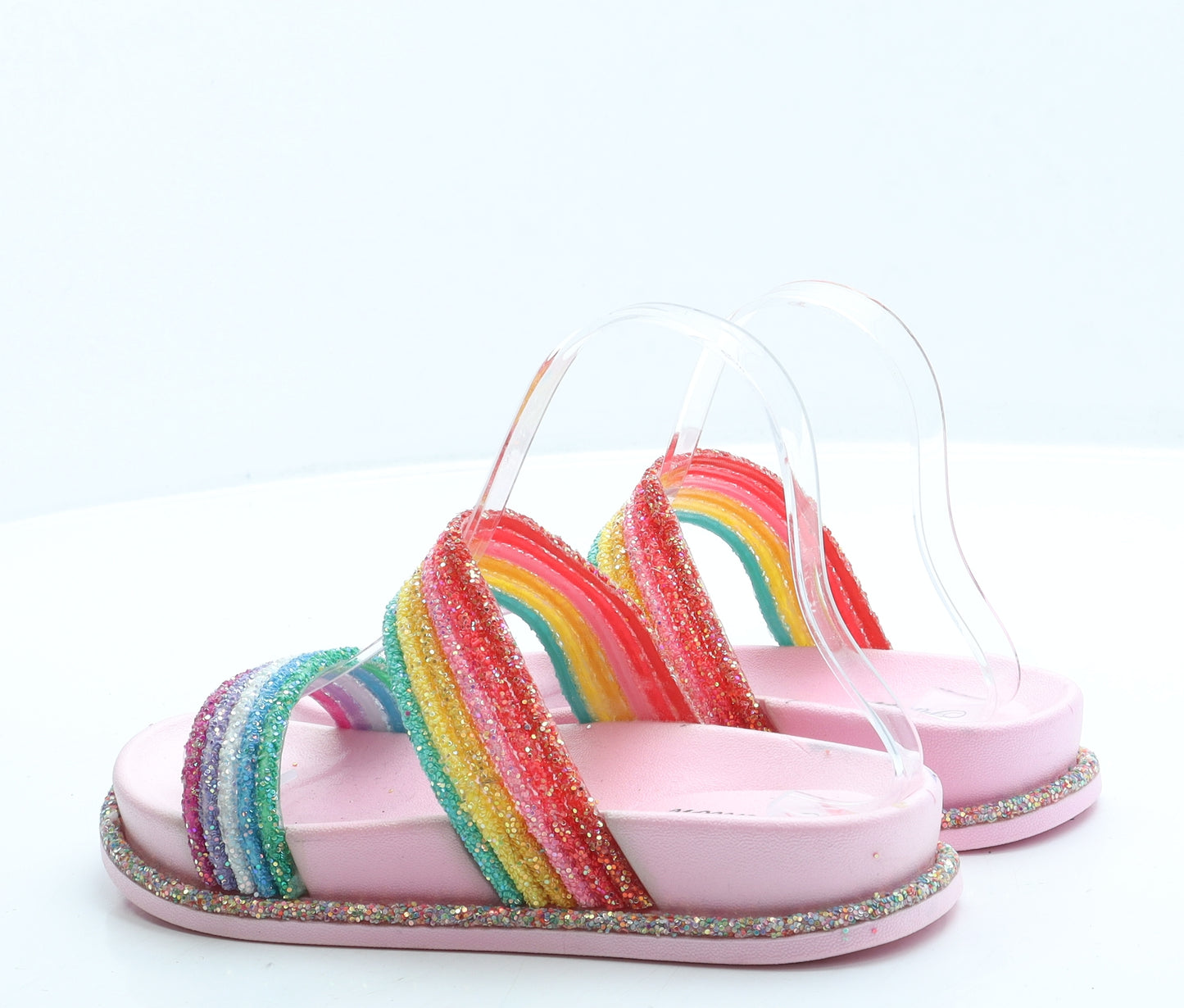 Fashion Womens Multicoloured Rubber Slider Sandal UK 5 38 - Rainbow