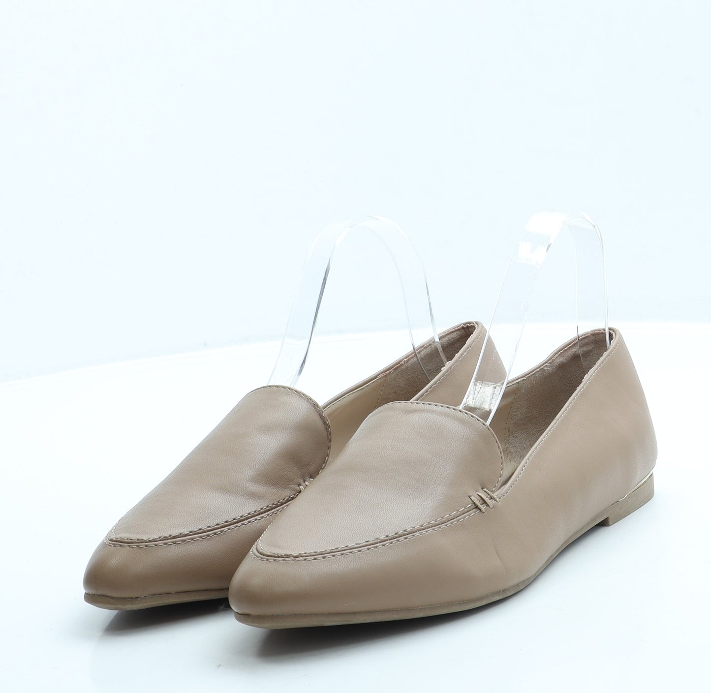 Primark Womens Beige Leather Loafer Flat UK 6 39