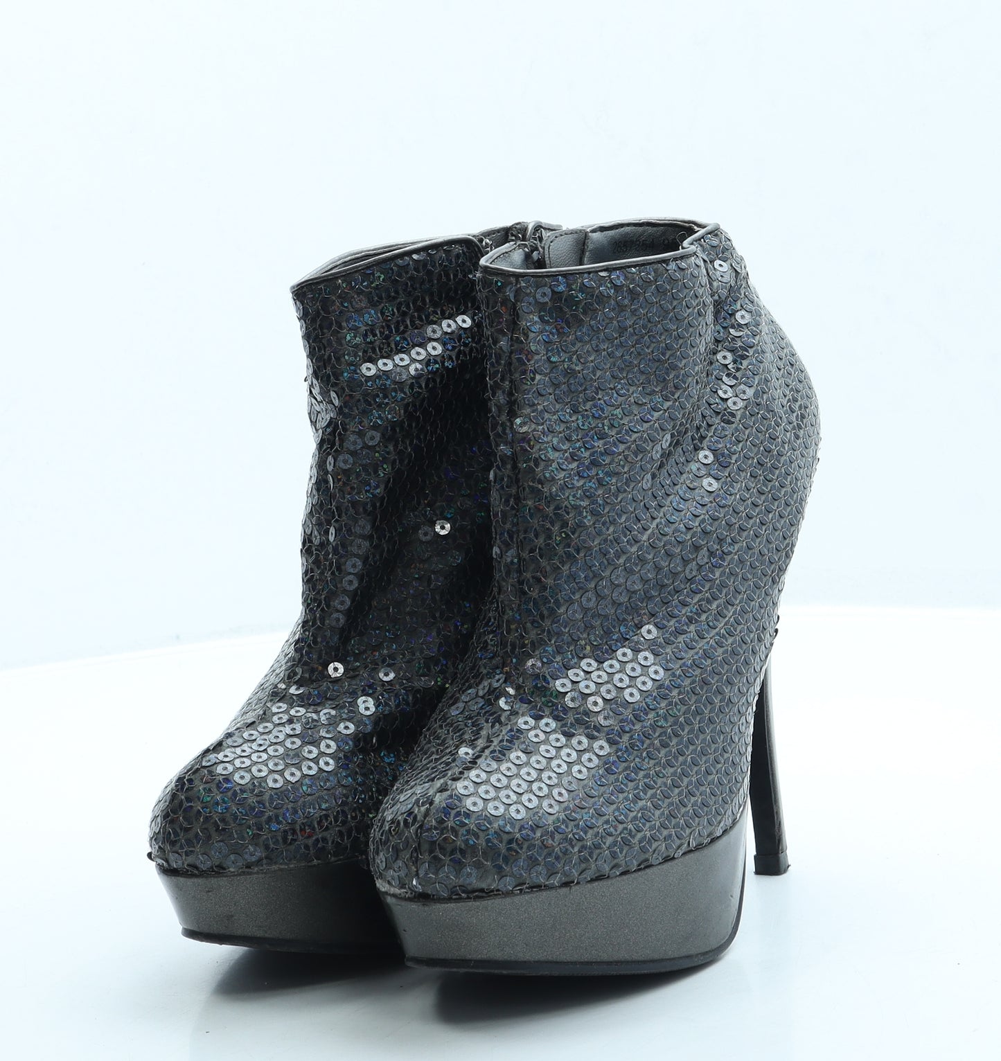 New Look Womens Grey Polyester Platform Heel UK 6 39 - Kelly Brook range