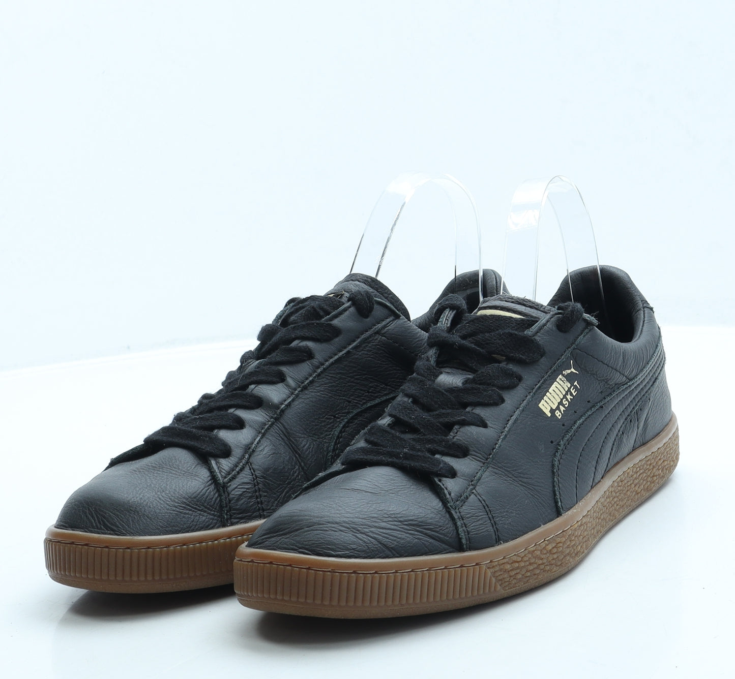 PUMA Mens Black Leather Trainer UK 8 42 - Basket