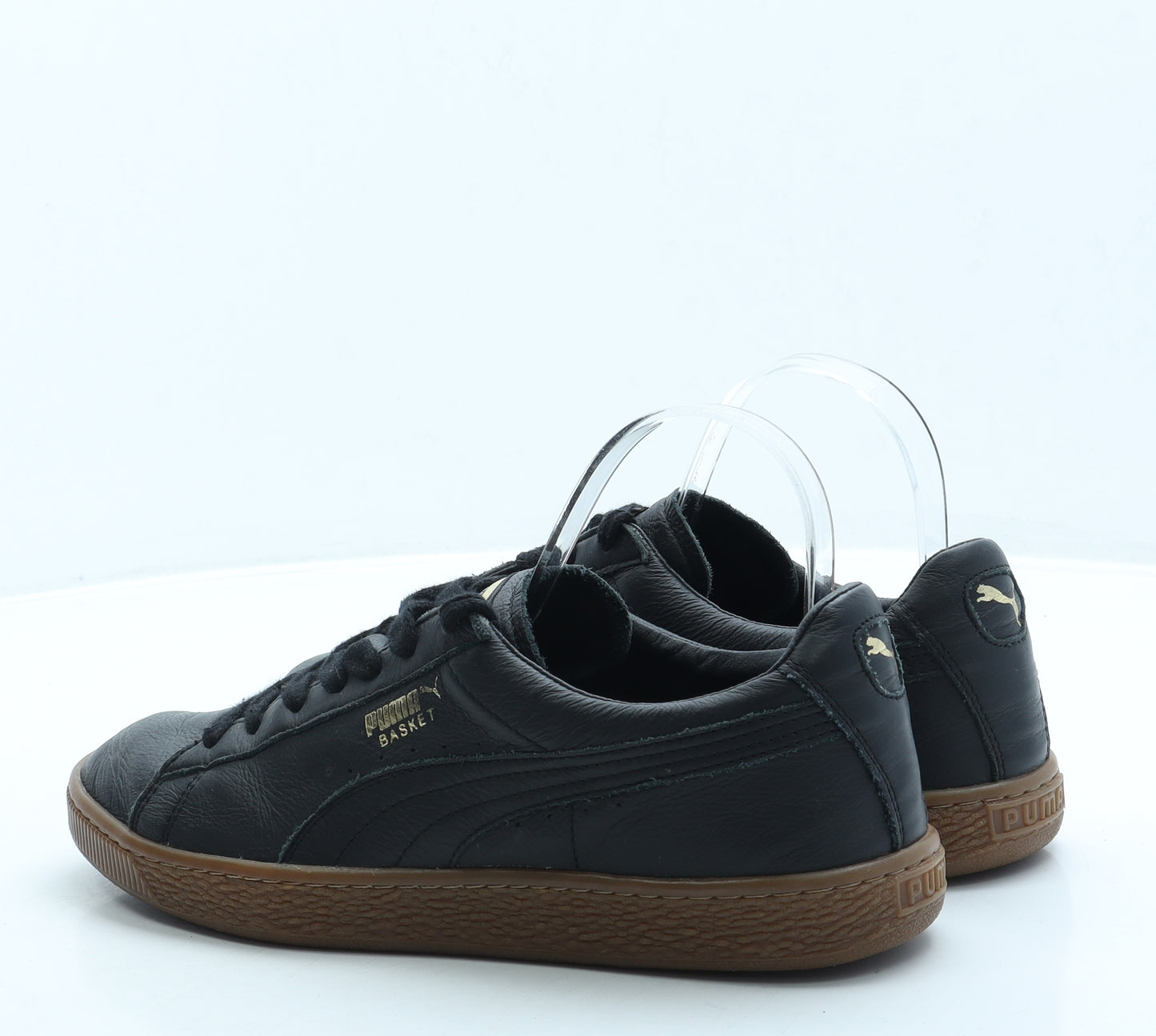 PUMA Mens Black Leather Trainer UK 8 42 - Basket