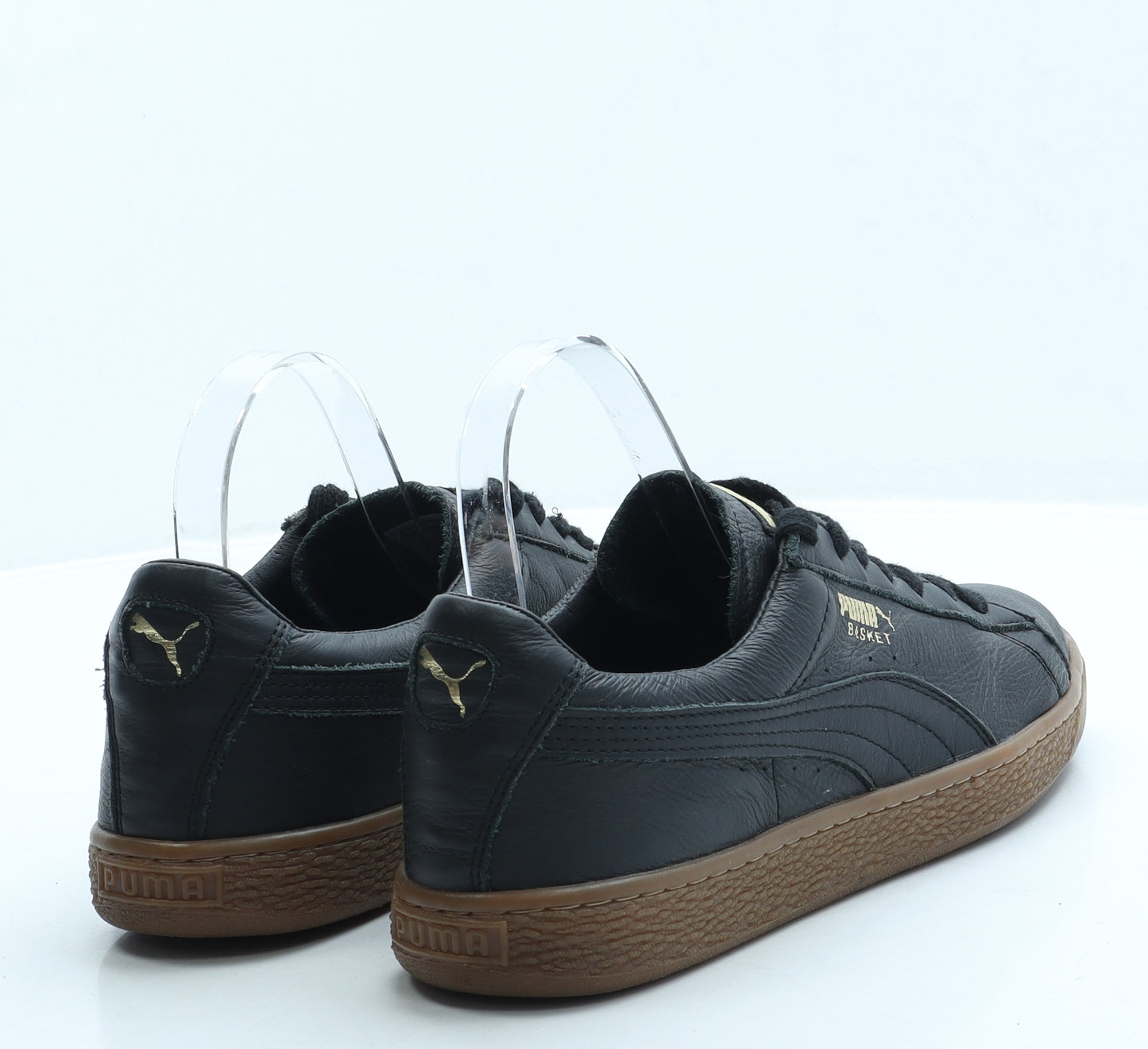 PUMA Mens Black Leather Trainer UK 8 42 - Basket