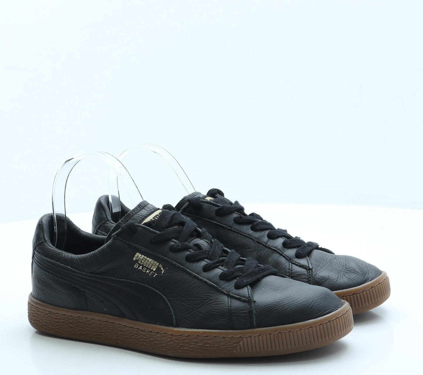 PUMA Mens Black Leather Trainer UK 8 42 - Basket