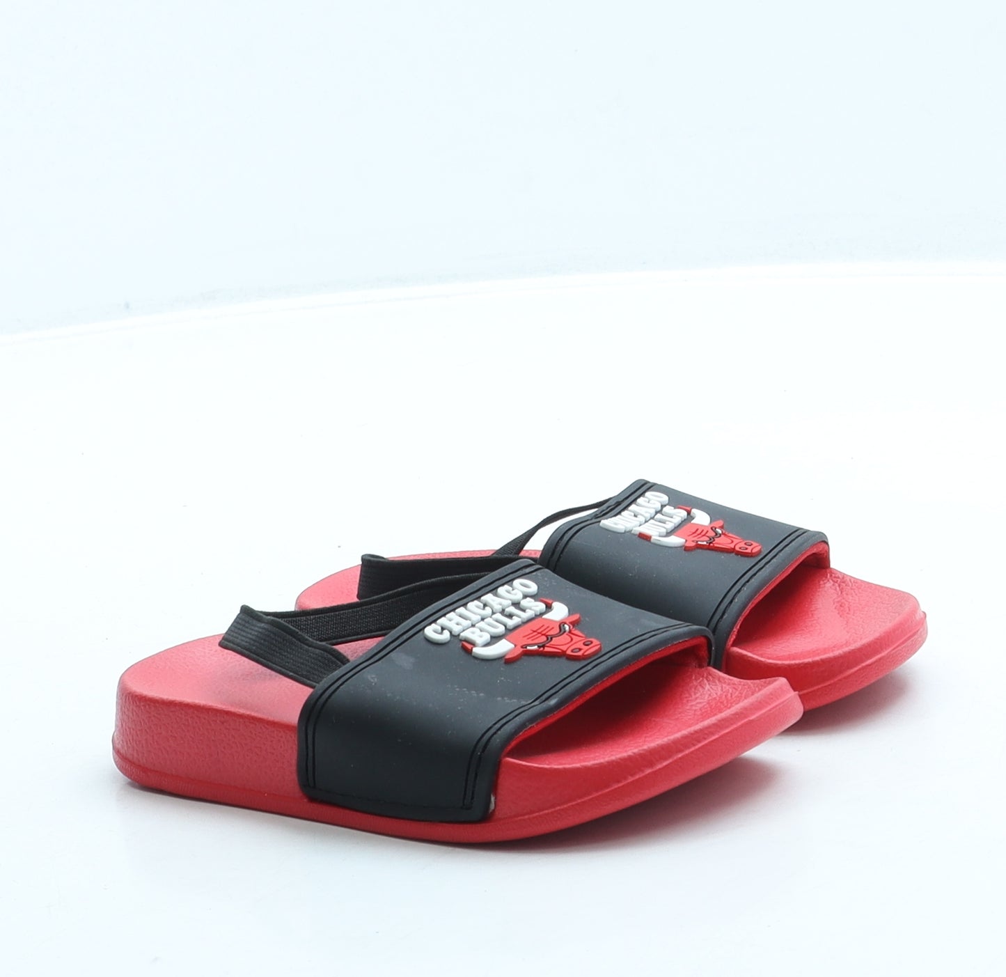 Preworn Boys Red Rubber Slingback Sandal UK 6 23 - Chicago Bulls